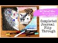 COMPLETED JOURNAL FLIP THROUGH // Art Journal Ideas *NON CHATTY FLIP*