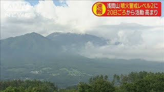 浅間山の噴火警戒レベルを「2」に引き上げ(20/06/25)