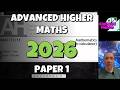 Advanced Higher Maths 2026 Paper 1 Solutions π