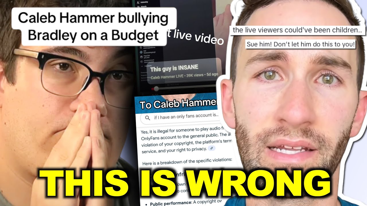 Caleb Hammer EXPOSED For BULLYING Bradley On A Budget - YouTube