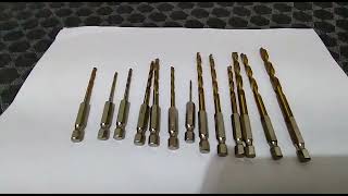 【六角柄麻花鑽13件組】HSS高速鋼鐵鑽頭\/鑽尾6.5mm-1mm