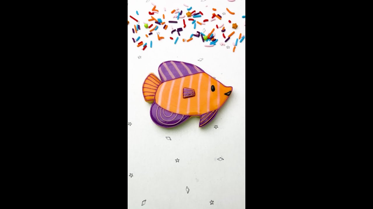 Happy Fish Decorated Sugar Cookie! 🐠 