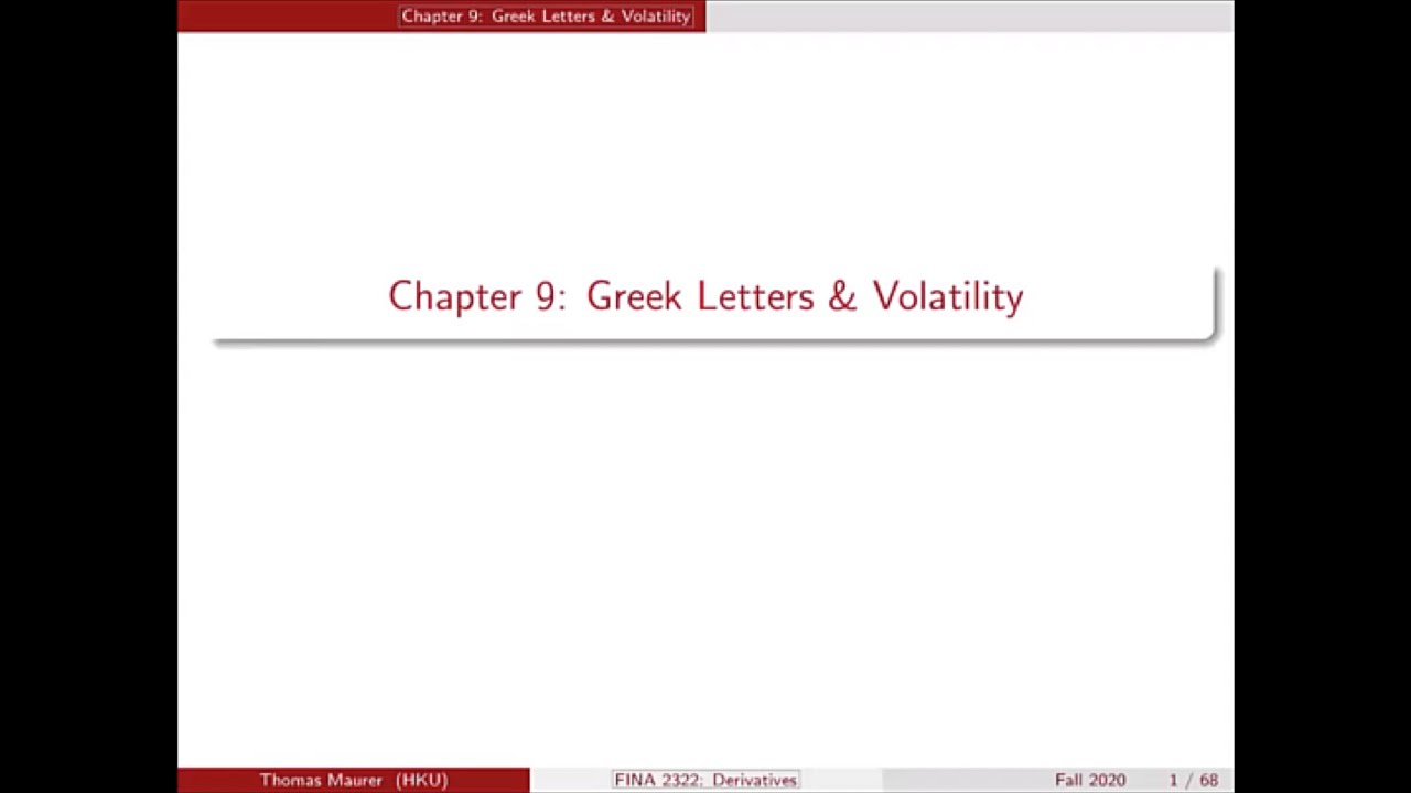 HKU FINA2322: 9a Greek Letters (2020)
