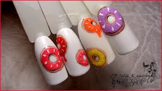 Пончики Дизайн ногтей гель лаком