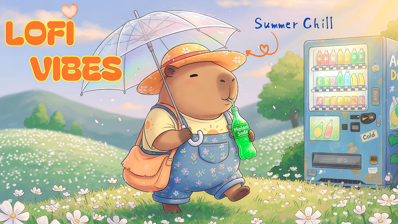 Peaceful Summer Moments with Capypara💐Cool Breeze, Warm Sunshine & Gentle Lofi for Healing Souls