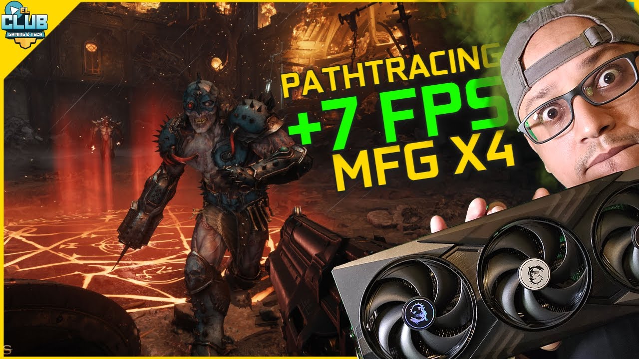 RTX 5070 se arrastra a 7 FPS en Doom con PathTracing!