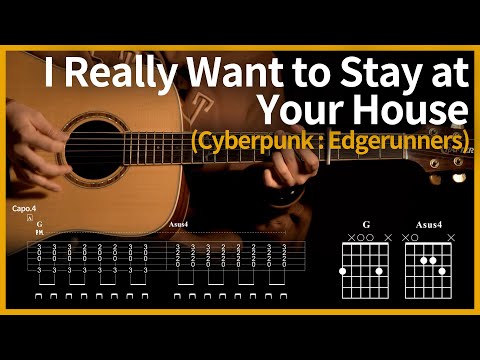 52.사이버펑크OST [I Really Want to Stay At Your House - Edgerunners] 【★★☆☆☆】 기타 | Guitar tutorial |