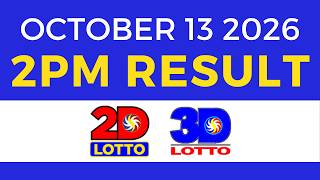 Lotto Result October 13 2026 2PM | Swertres Ez2 PCSO