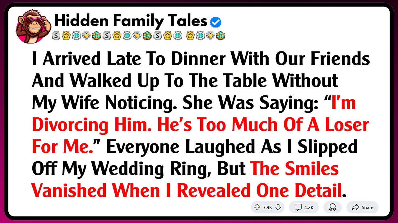 I Arrived Late To Dinner With Our Friends And Walked Up To The Table Without My Wife Noticing,...