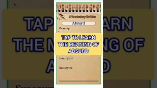 Absurd meaning #shorts #shortvideo #englishvocabmastery #english #englishvocabulary #vocabulary #yt