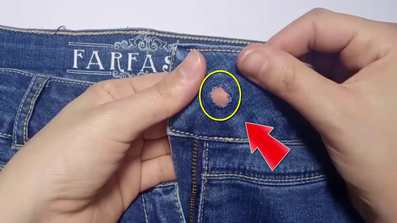 How to fix a button on jeans. - Momcrieff