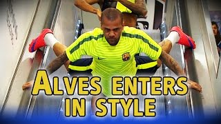 Dani Alves goes down escalator head first ahead of Champions League final screenshot 3