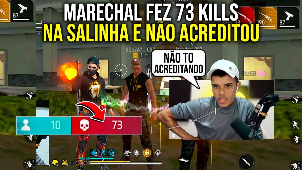 MARECHAL FEZ 73 KILLS NA SALINHA E NEM ELE ACREDITOU QUE CONSEGUIU FAZER ISSO - FREE FIRE