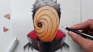 Como dibujar a OBITO UCHIHA - TOBI paso a paso | How to draw Tobi Akatsuki