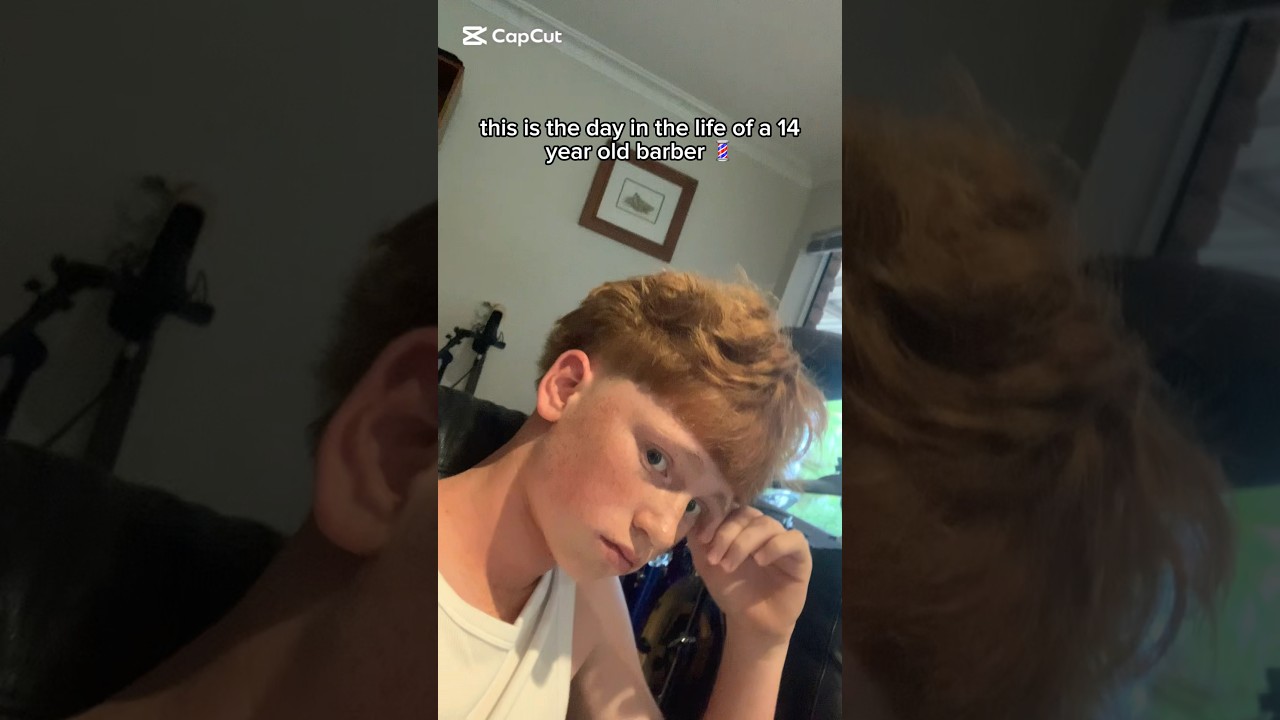 A day in the life of a 14 year old barber 💈 #barber #barberlove