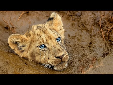 سقط شبل أسد صغير في نهر هائج لن تصدق من جاء لإنقاذه 