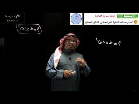 مساحة الدائرة الأول المتوسط الفصل الدراسي الثالث
