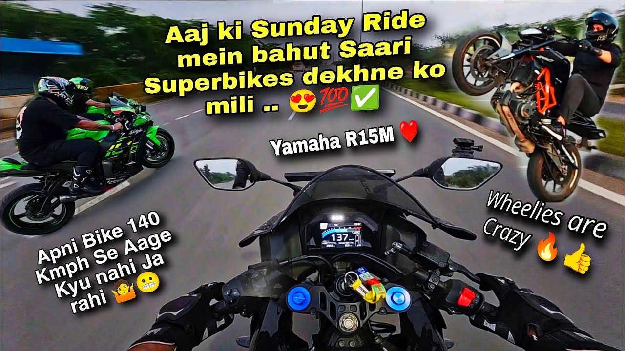 Fun Sunday Morning Ride in My Yamaha R15M and Aaj to bahut saari Superbikes aa gayi ❤️😊
