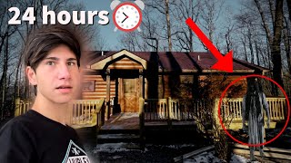 Spending 24 HOURS in a HAUNTED CABIN