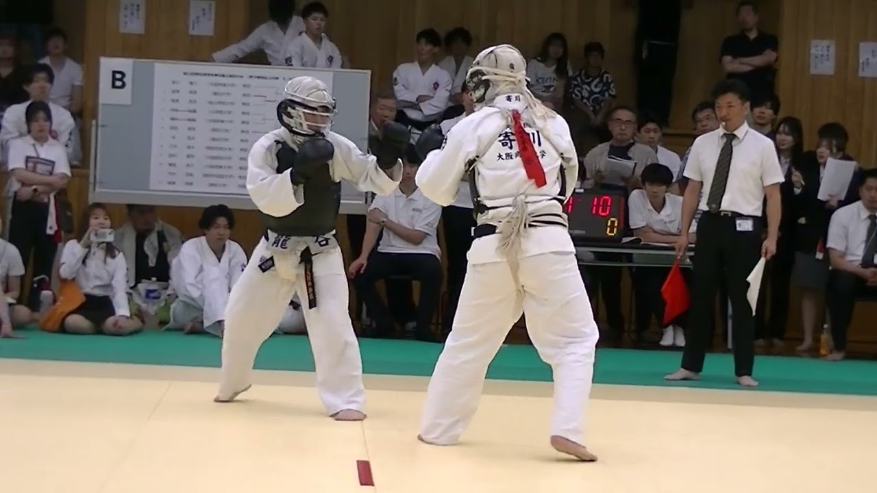 2025日本拳法西日本学生拳法個人選手権大会 男子3段以上の部 Bコート2回戦第5試合 寄川 龍人（大阪商業大学）VS 宮澤 侑里（龍谷大学）@nipponkenpo