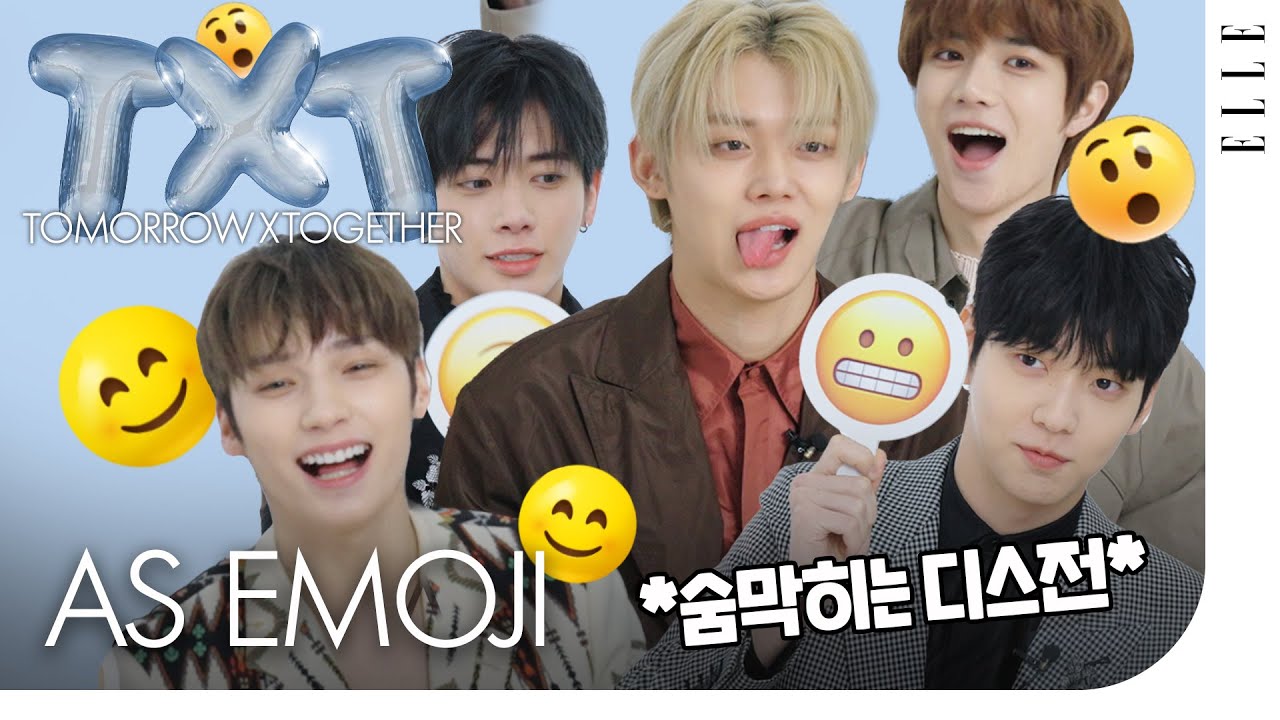 장꾸력 만렙!🕺 투모로우바이투게더의 디스전(?)이 되어버린 이모지 인터뷰🐰🦊🧸🐿🐧 수빈 연준 범규 태현 휴닝카이 | ELLE KOREA