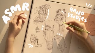 hand studies ✏️ ASMR SKETCH WITH ME (no music)