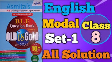 Class 8 English Tenset ko Set 1 All solution 2081 || 8th Class Ashamita Tenset 📝✍️