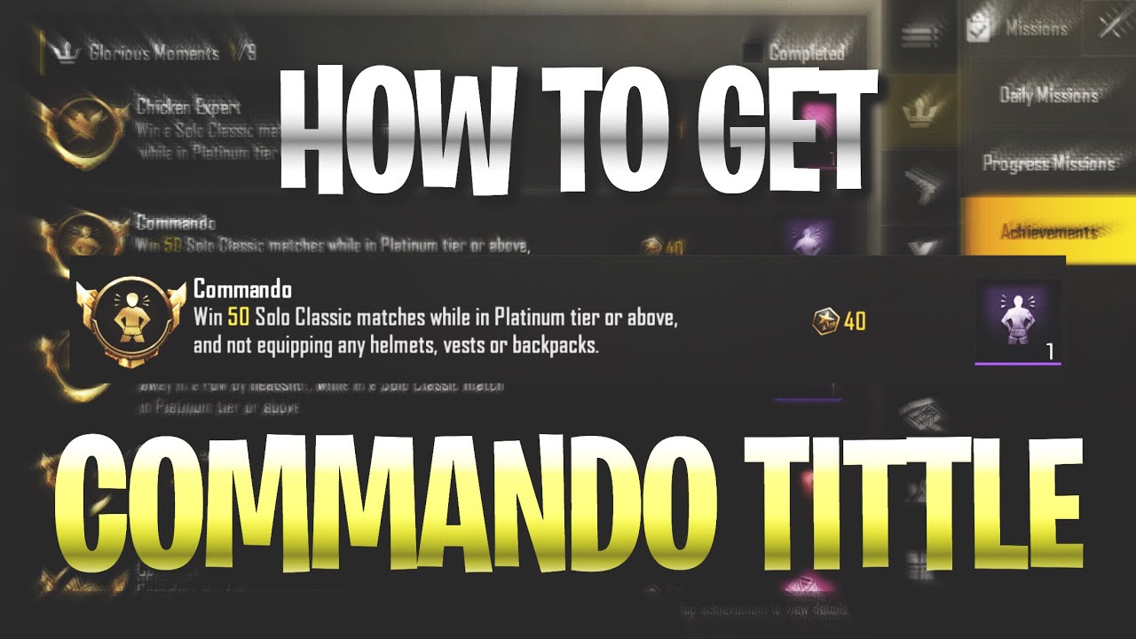 HOW TO ACTUALLY GET THE COMMANDO TITLE IN PUBG Mobile! *EASIEST WAY*