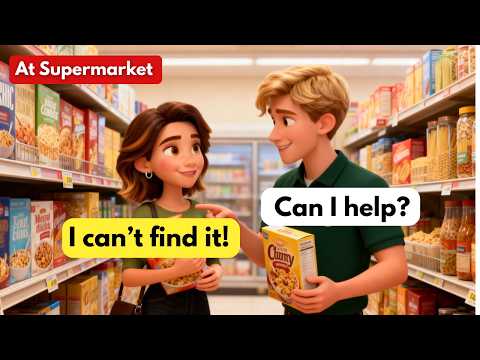 10 Easy English Conversations for Supermarket Shopping | Real Life Dialogues A1-A2