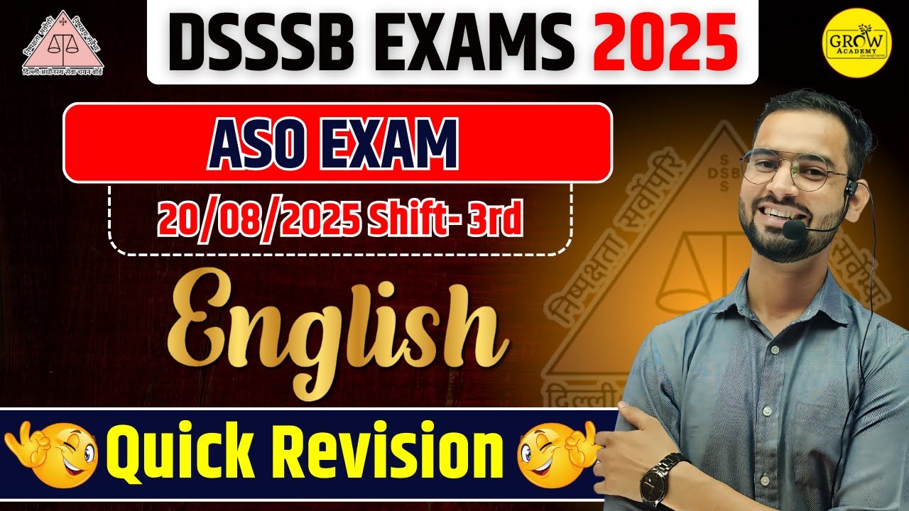 English Class - 04 | Revsion with DSSSB Latest PYQs | DSSSB Exams 2025 | Amit Sir