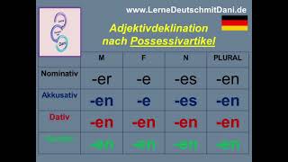 Deutsch lernen: Adjektivdeklination nach Possessivartikel