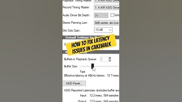 Latency Issues? Adjust this in Cakewalk