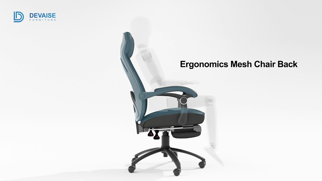 DEVAISE Computer Office Chair, High Back Ergonomic Desk Chair with  Adjustable Flip-up Armrests, Lumbar Support and Thick Headrest, Executive  Suede