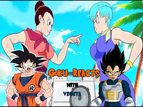 Goku and Vegeta react to Bulma vs Chi Chi Rap Battle