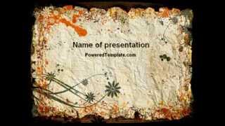 Grunge Autumn Theme PowerPoint Template by PoweredTemplate.com