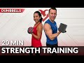 20 min strength training at home  no repeat full body dumbbell workout for women  men with weights