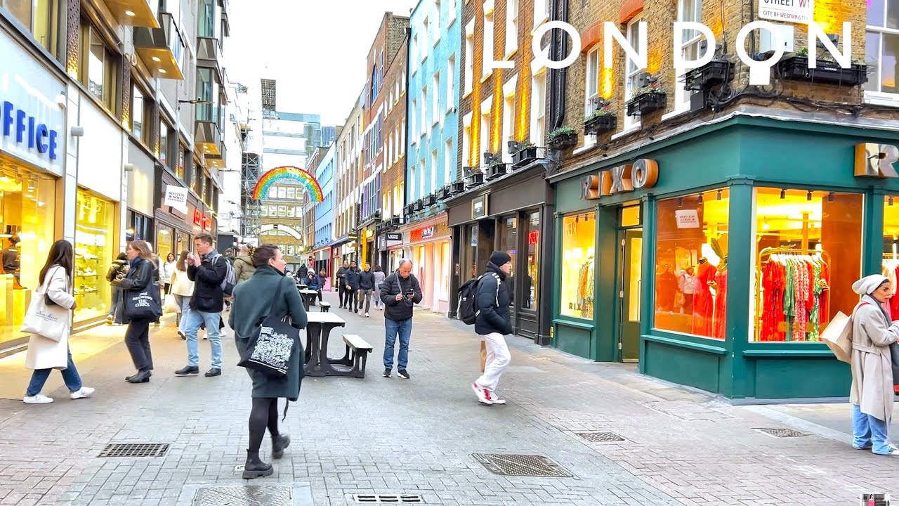 London City Walk - Walking the Bustling Streets of London - Central London Walk - Soho to Piccadilly