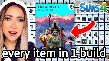 building a house with EVERY SINGLE ITEM from the Life & Death catalog in the Sims 4: build challenge