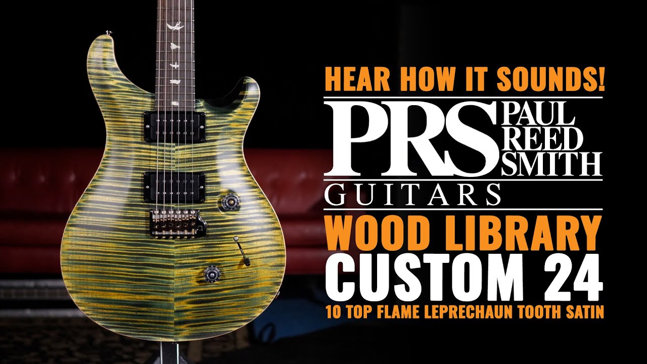PRS Wood Library Custom 24 10 Top Flame Leprechaun Tooth Satin w