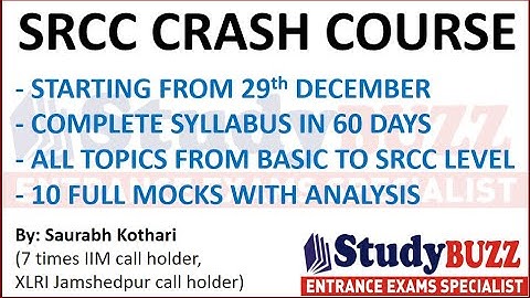 SRCC-GBO crash course from 29 Dec: Complete syllabus from basics, daily video classes, test series