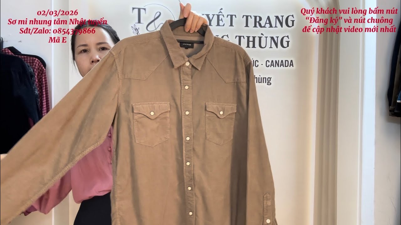 02/03/2026 ÁO SƠ MI NHUNG TĂM NHẬT TUYỂN, ĐỒNG GIÁ 250K BAO SHIP/ UNIQLO, GU, FILA/ 0854379866