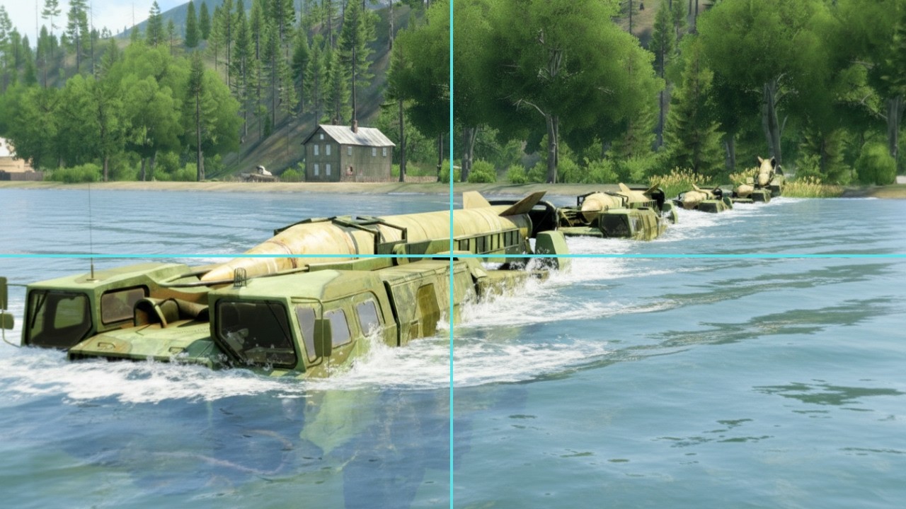 Russian Hypersonic Rocket Vehicle Crossing Deep River Targeted by Missile