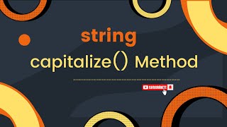 (RK) capitalize() string method in python