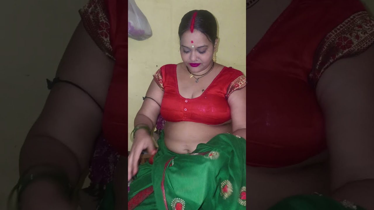 Green saree me taiyar Hui aaj #video #viral #love 
