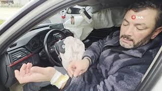 Kazada Bmwnin Patlayan Airbagı Sürücünün Elini Yaktı Kaza Anı Kamerada Hatayi̇nternettv