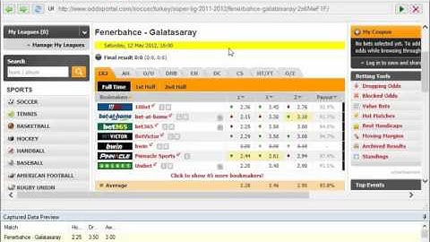 Scraping bet365 odds from oddsportal.com using WebHarvy