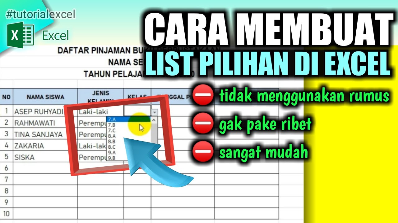 Cara Membuat List Pilihan di Excel 
