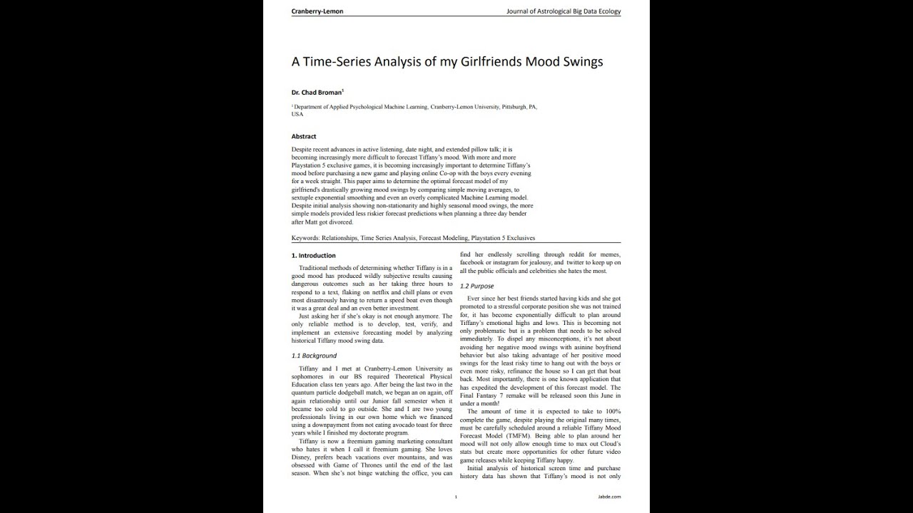 Deep Dive: A Time-Series Analysis of my Girlfriends Mood Swings - YouTube