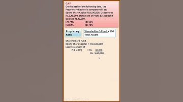 MCQ 67 Accounting Ratios| CLASS 12| ACCOUNTS| D K Goel Solutions| Shorts| Ratio@learnwithease