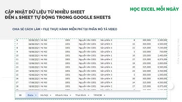 Tổng Hợp Dữ Liệu Từ Nhiều Sheet Đến 1 Sheet Trong Google Sheets